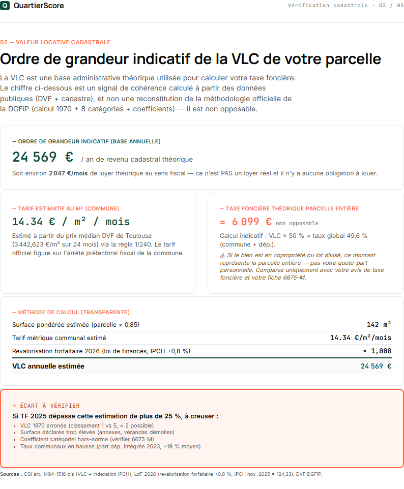 Vérification cadastrale — page 2